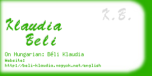 klaudia beli business card