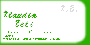 klaudia beli business card